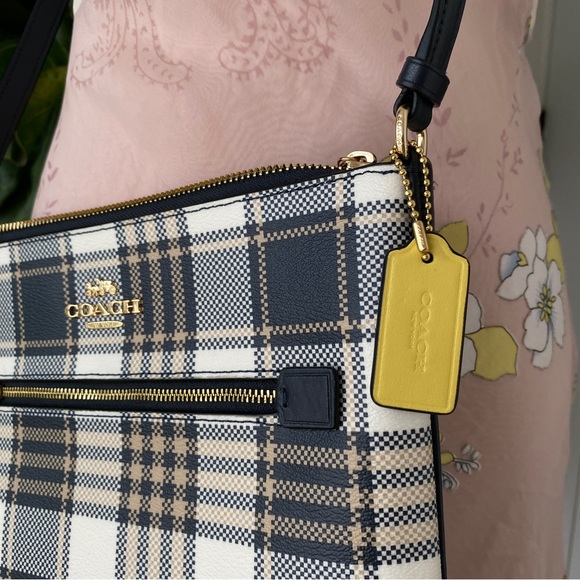 Last 1‼️ NWT Coach Rowan File Bag Crossbody With Garden Plaid Print C8587 - Picture 3 of 11